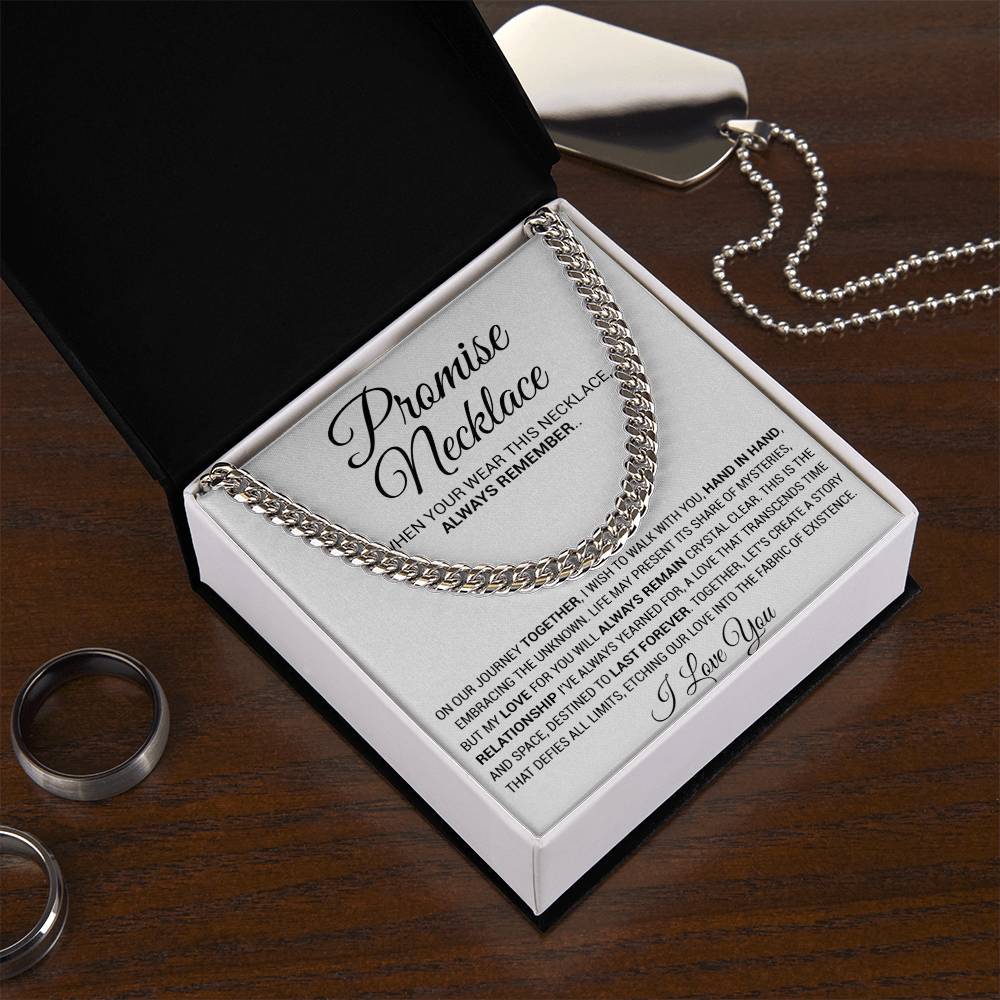 Promise Necklace Gift for Him, To My Man Cuban Chain Necklace, Anniversary Gift, Ideas for Boyfriend 11_11