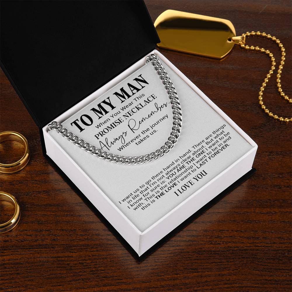To My Man Cuban Chain Necklace, Romantic Gift for Him, Anniversary Birthday Christmas Gift 31_10