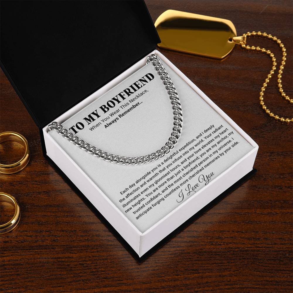 Boyfriend Promise Necklace, Boyfriend Promise Gift, Boyfriend Cuban Chain Necklace