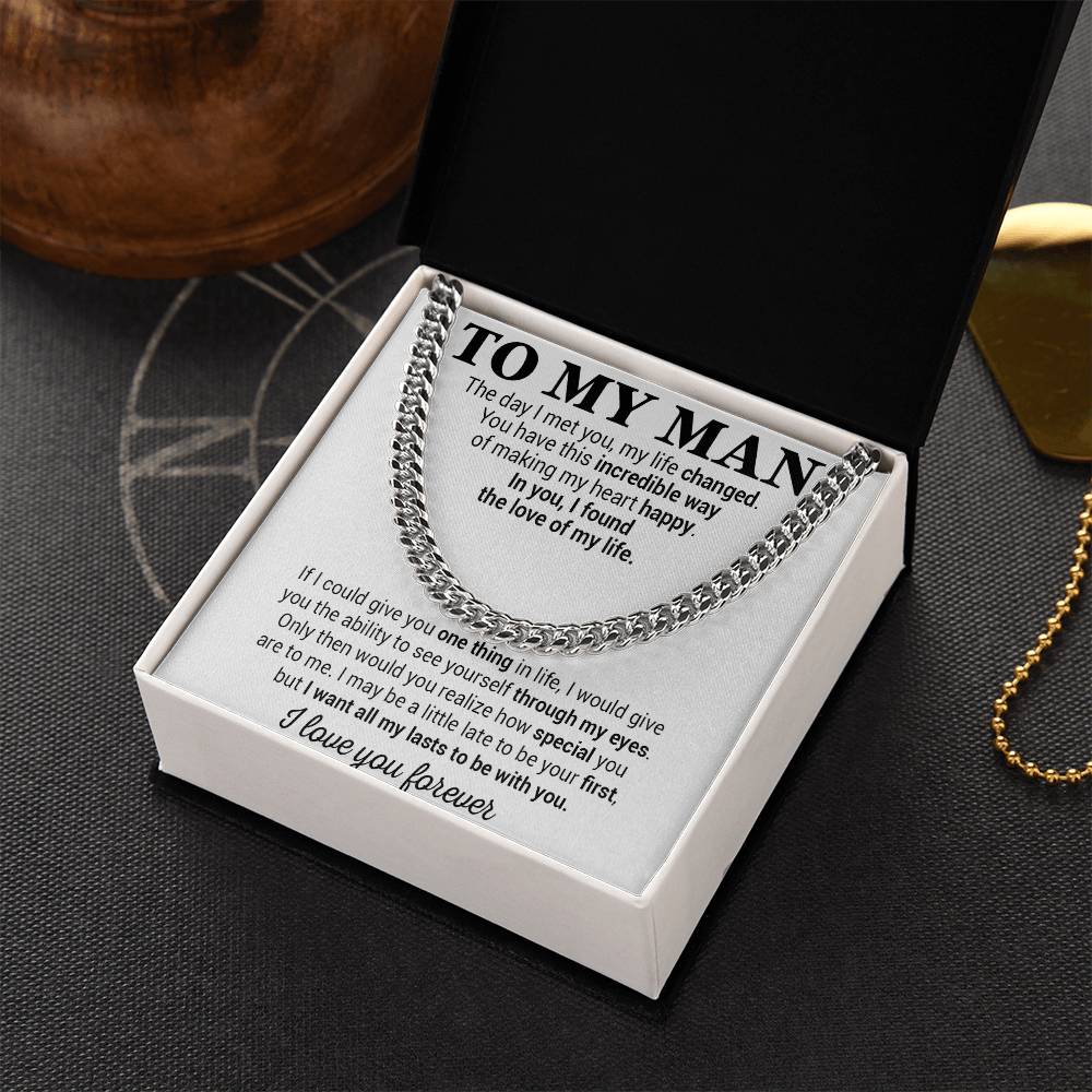 To My Man Cuban Chain Necklace, Gift for Him, Anniversary Birthday Christmas 25_5