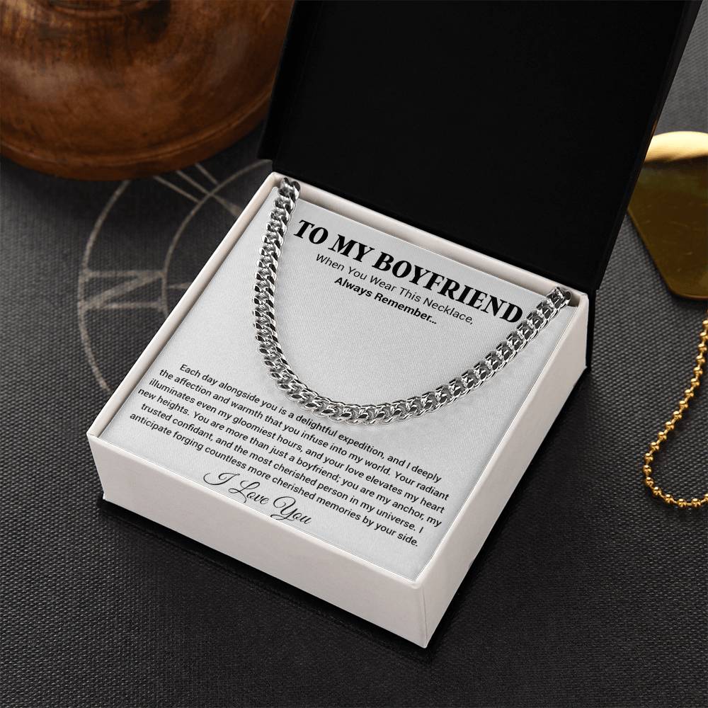 Boyfriend Promise Necklace, Boyfriend Promise Gift, Boyfriend Cuban Chain Necklace