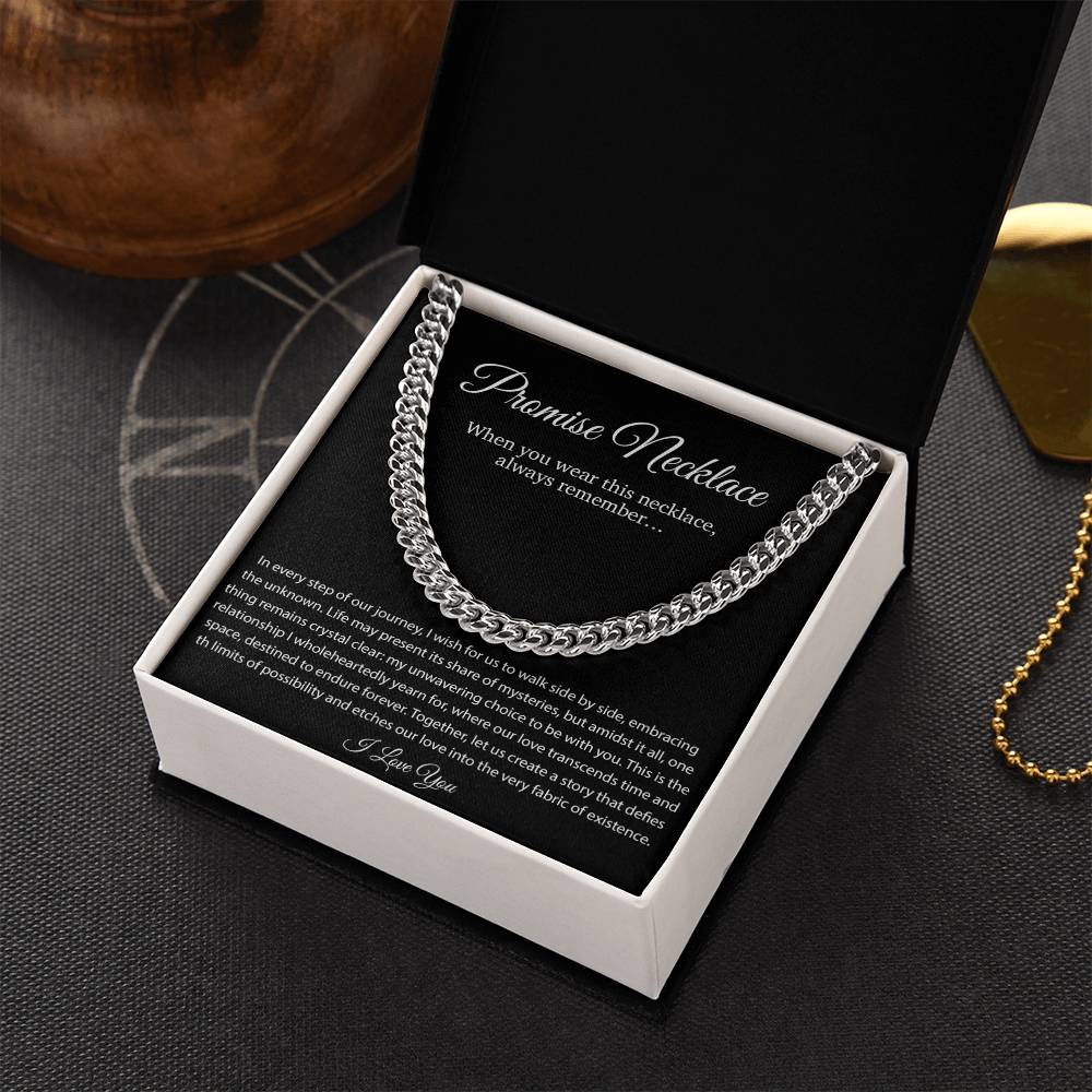 Promise Necklace Gift for Him, To My Man Cuban Chain Necklace, Anniversary Gift 1