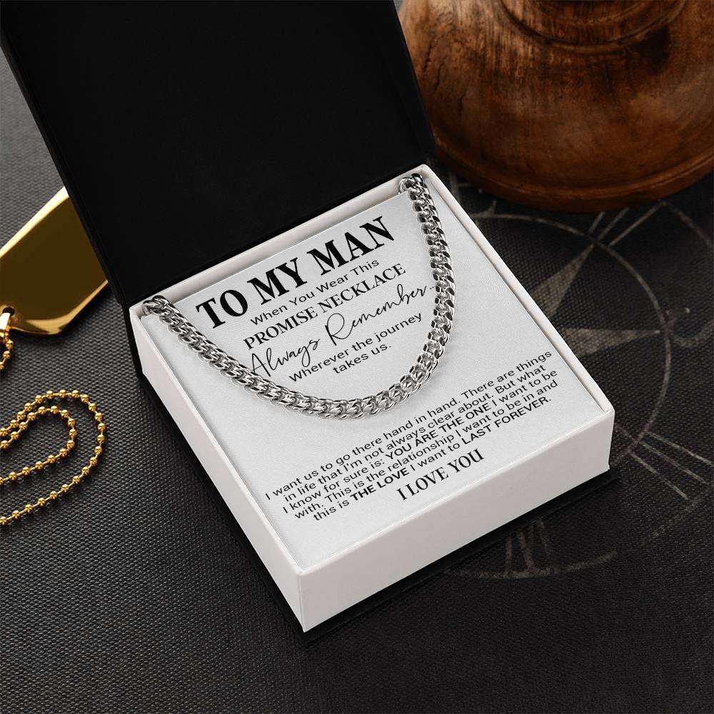 To My Man Cuban Chain Necklace, Romantic Gift for Him, Anniversary Birthday Christmas Gift 31_10