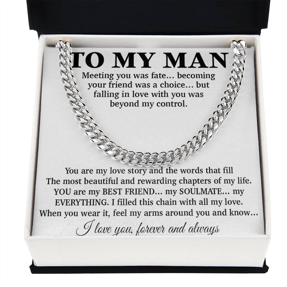 To My Man Cuban Chain Necklace, Gift for Him, Anniversary Birthday Christmas 24_5