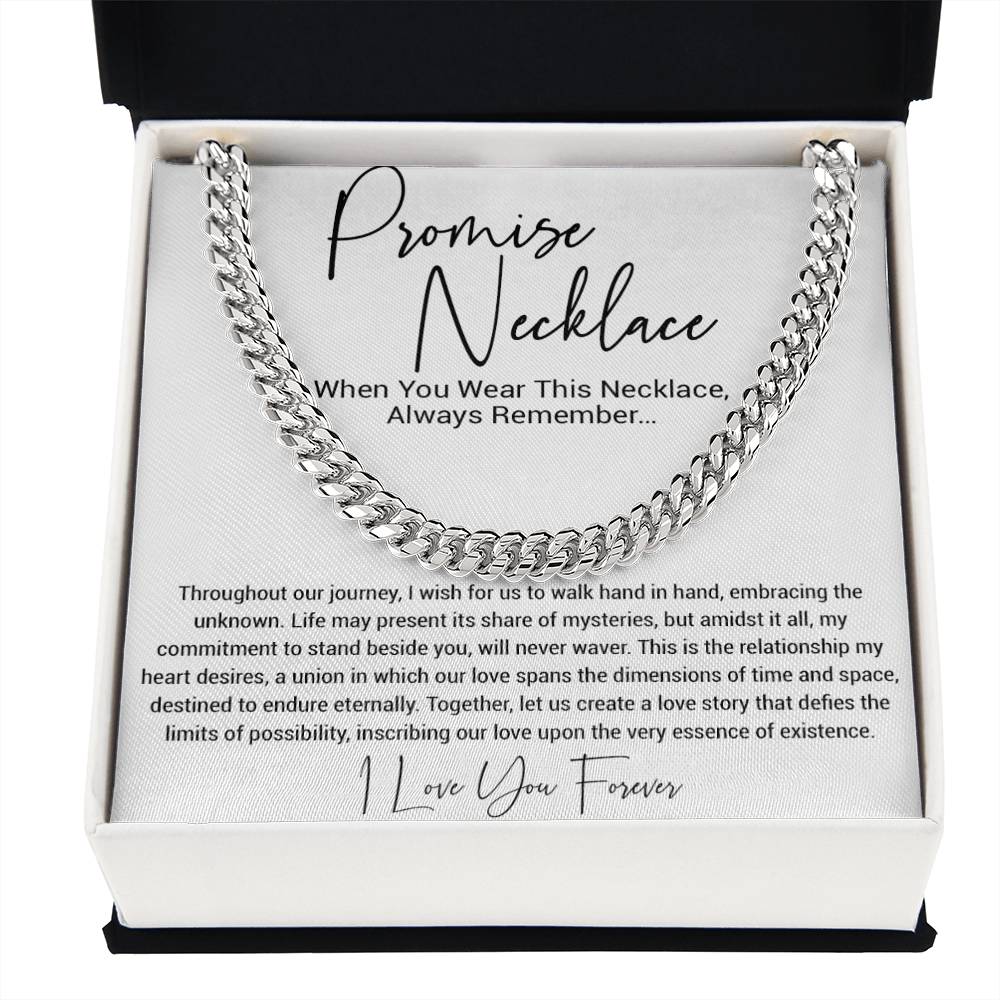 Promise Necklace Gift for Him, To My Man Cuban Chain Necklace, Anniversary Gift 11_11