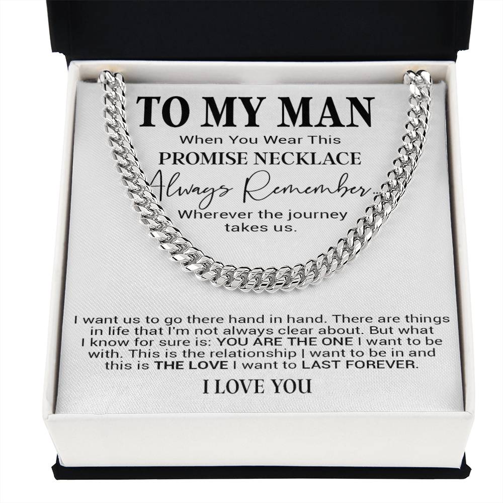 To My Man Cuban Chain Necklace, Romantic Gift for Him, Anniversary Birthday Christmas Gift 31_10