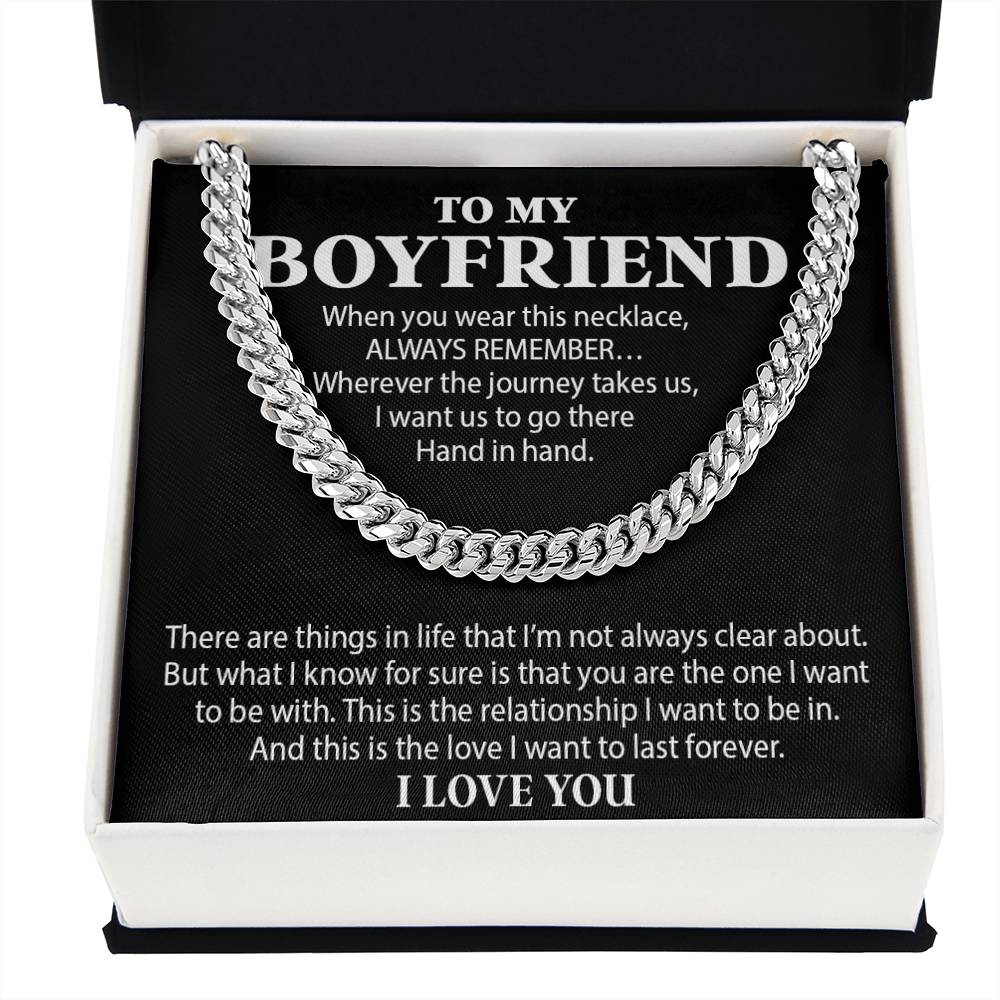 Boyfriend Cuban Chain Necklace, Promise Necklace For Boyfriend, Boyfriend Necklace