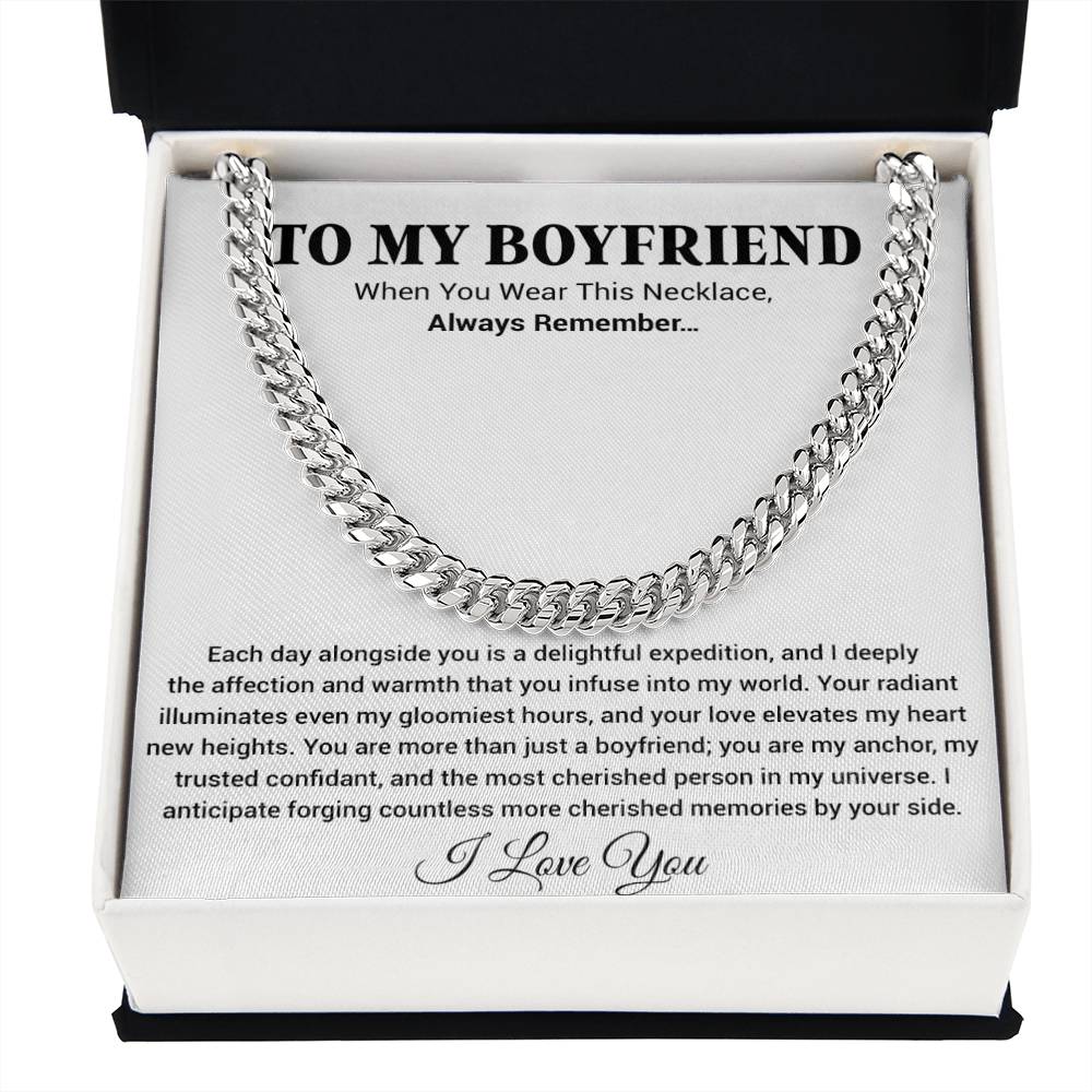 Boyfriend Promise Necklace, Boyfriend Promise Gift, Boyfriend Cuban Chain Necklace