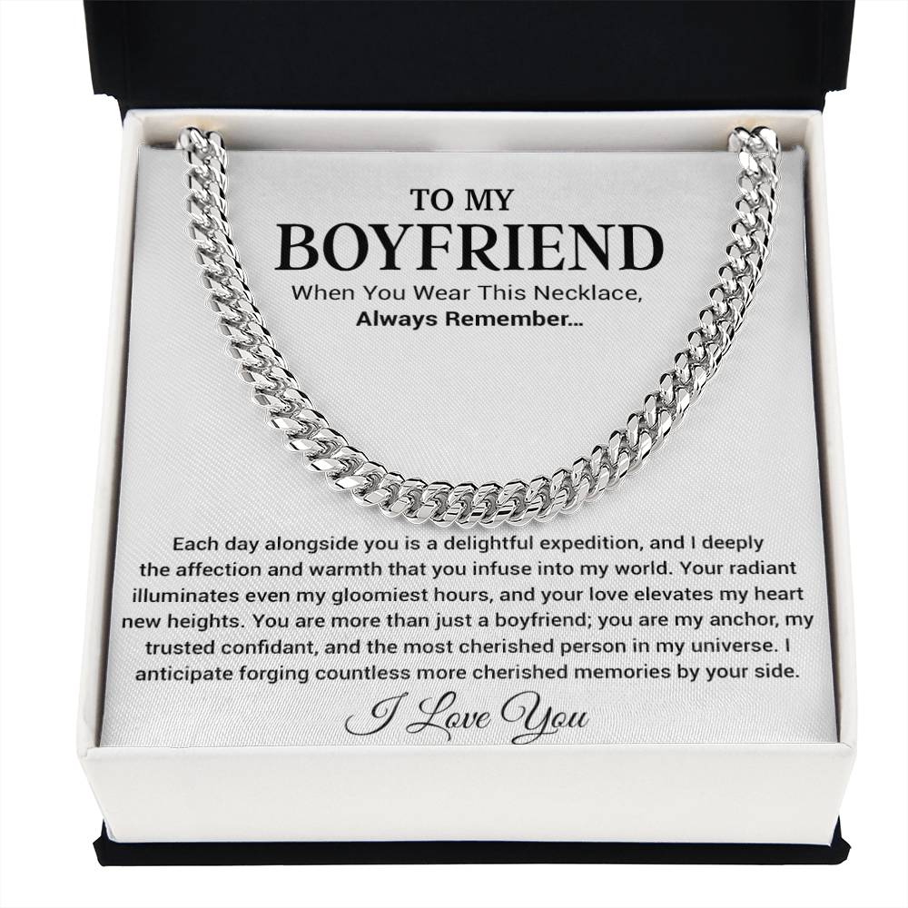 Boyfriend Promise Necklace, Boyfriend Promise Gift, Boyfriend Cuban Chain Necklace