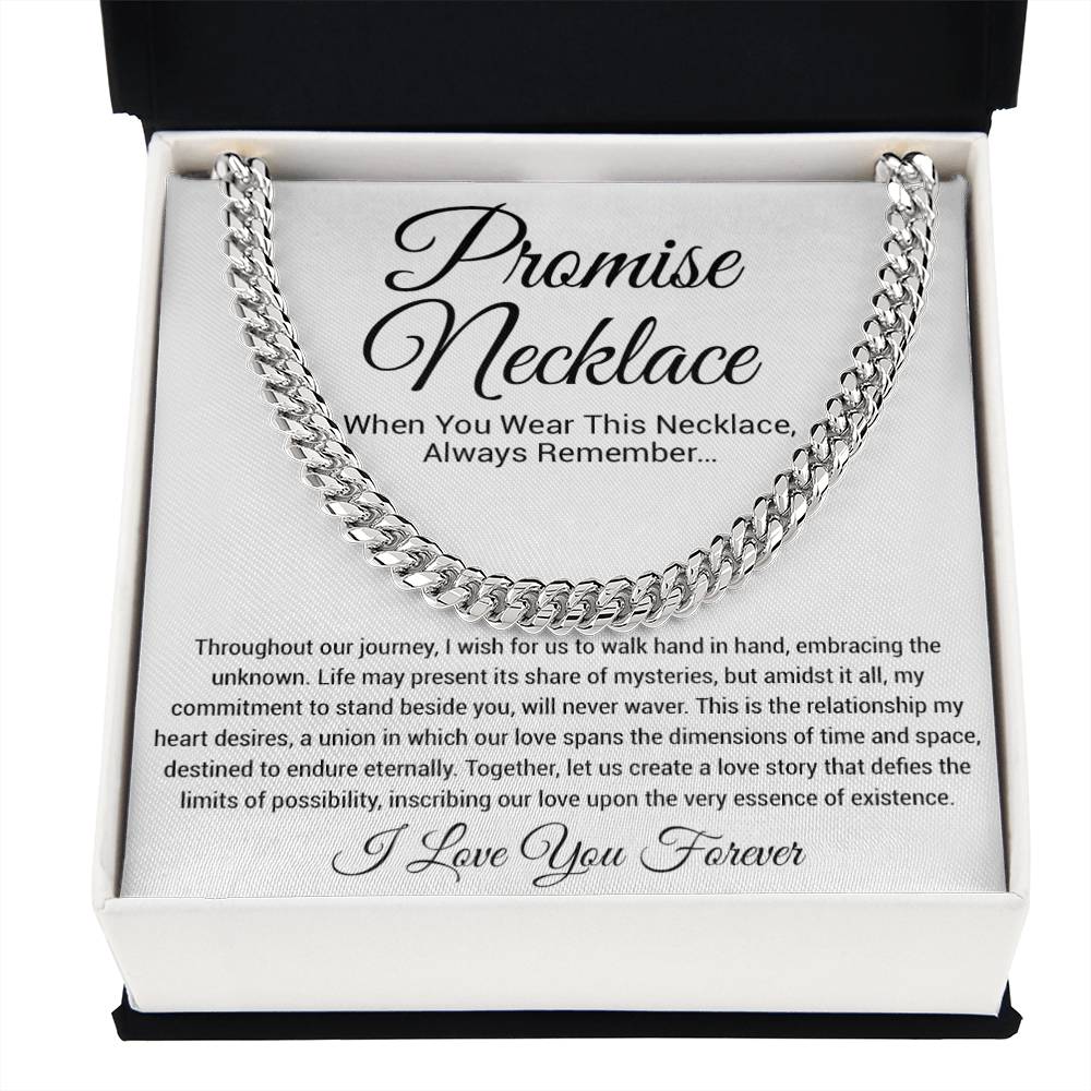 Promise Necklace Gift for Him, To My Man Cuban Chain Necklace, Anniversary Gift 26_11