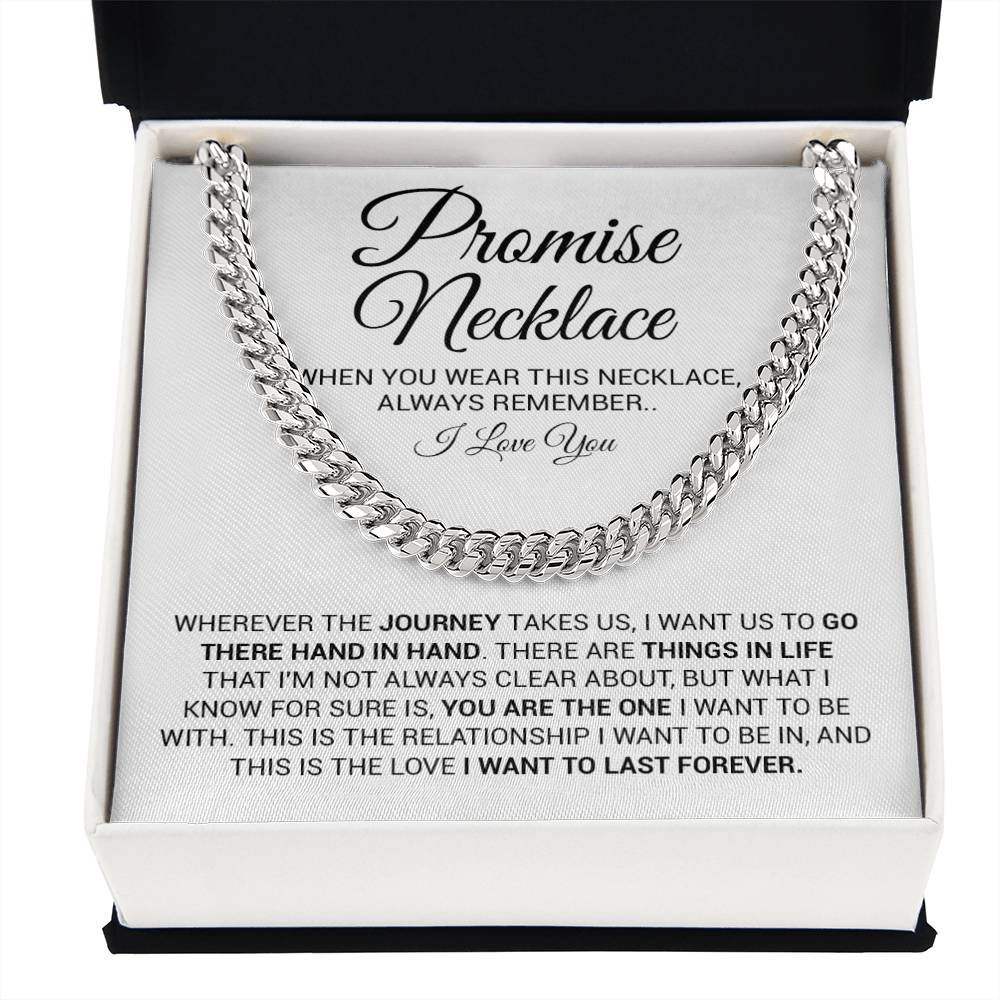 Promise Necklace Gift for Him, To My Man Cuban Chain Necklace, Anniversary Gift, Ideas for Boyfriend