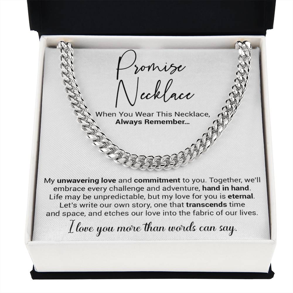 Promise Necklace Gift for Him, To My Man Cuban Chain Necklace, Anniversary Gift 12_10