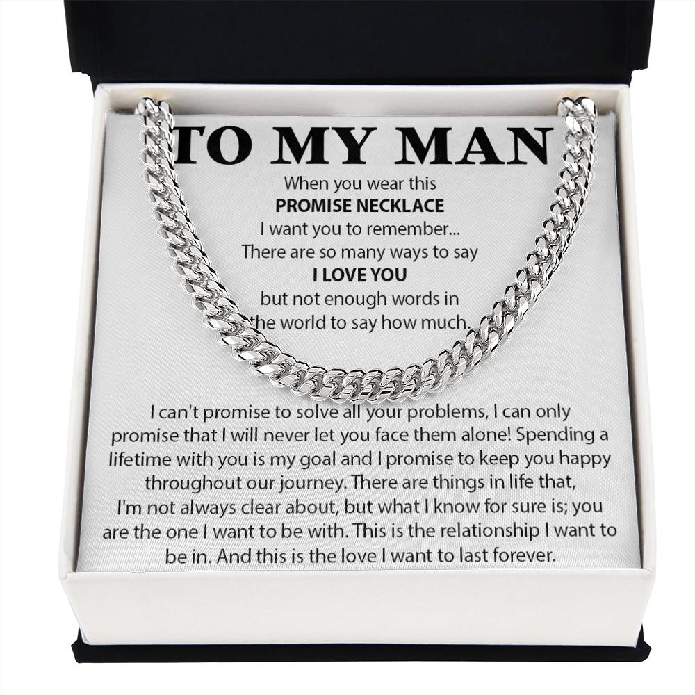 To My Man Cuban Chain Necklace, Gift for Him, Anniversary Birthday Christmas 25_10
