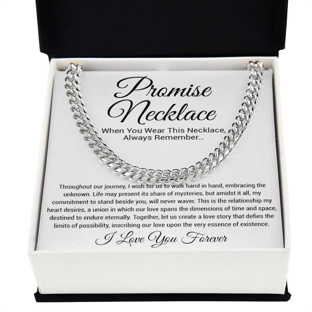 Promise Necklace Gift for Him, To My Man Cuban Chain Necklace, Anniversary Gift 26_11