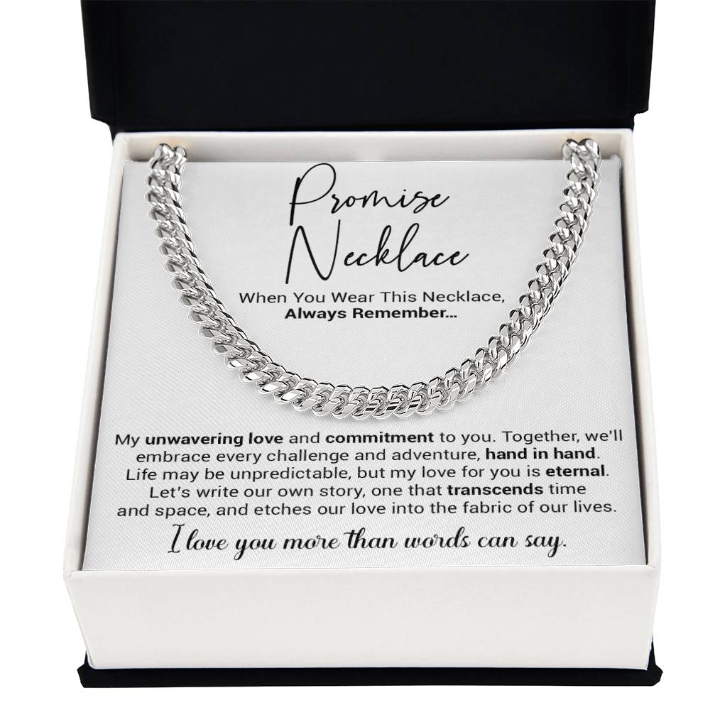 Promise Necklace Gift for Him, To My Man Cuban Chain Necklace, Anniversary Gift 12_10