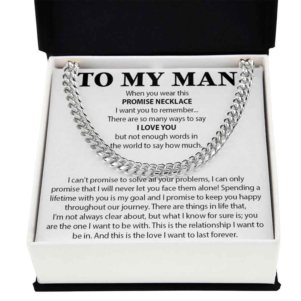 To My Man Cuban Chain Necklace, Gift for Him, Anniversary Birthday Christmas 25_10