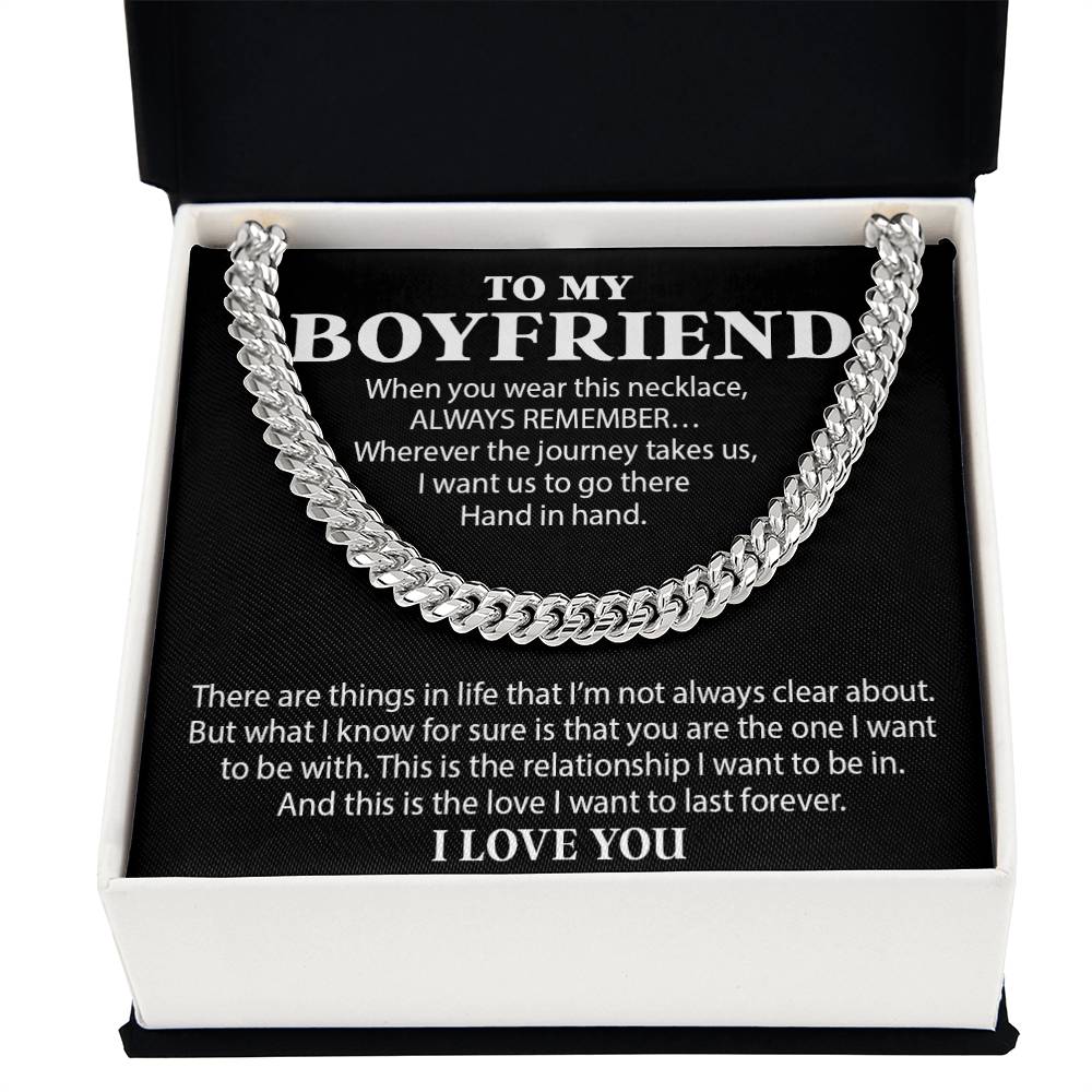 Boyfriend Cuban Chain Necklace, Promise Necklace For Boyfriend, Boyfriend Necklace