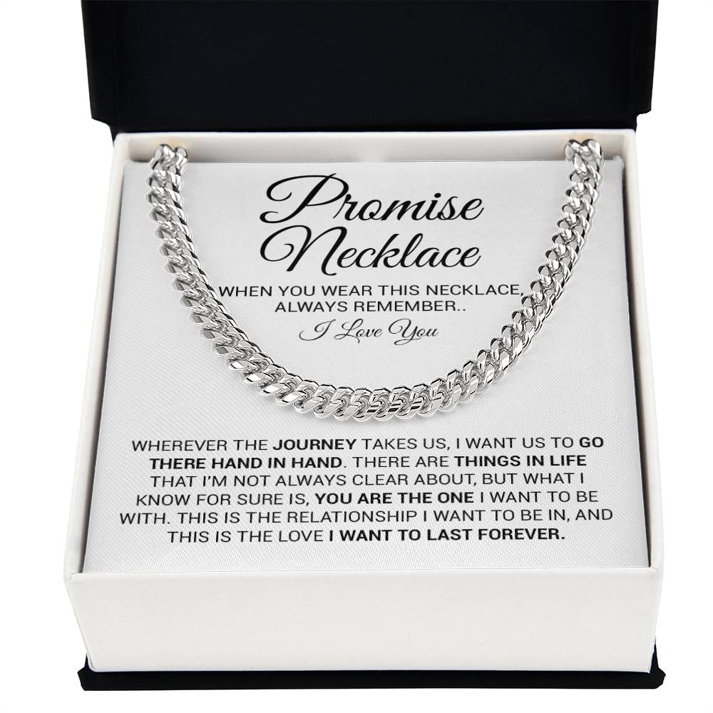 Promise Necklace Gift for Him, To My Man Cuban Chain Necklace, Anniversary Gift, Ideas for Boyfriend
