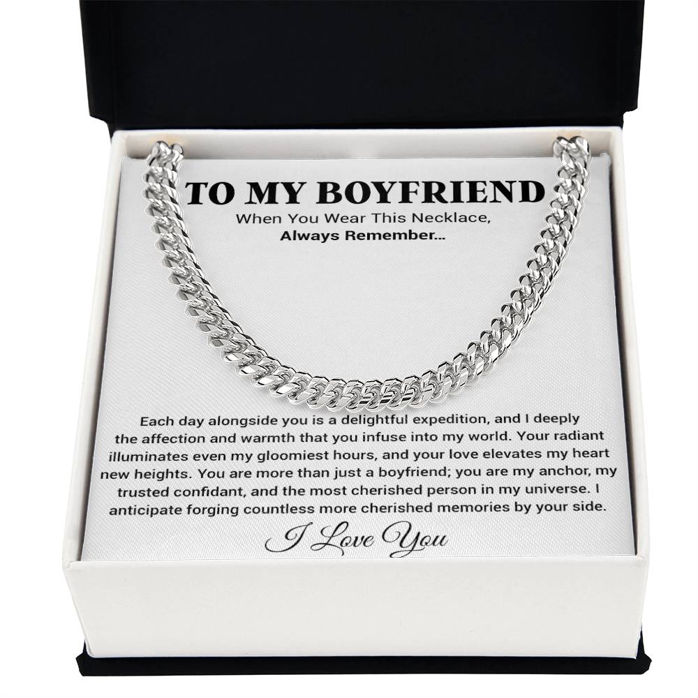 Boyfriend Promise Necklace, Boyfriend Promise Gift, Boyfriend Cuban Chain Necklace