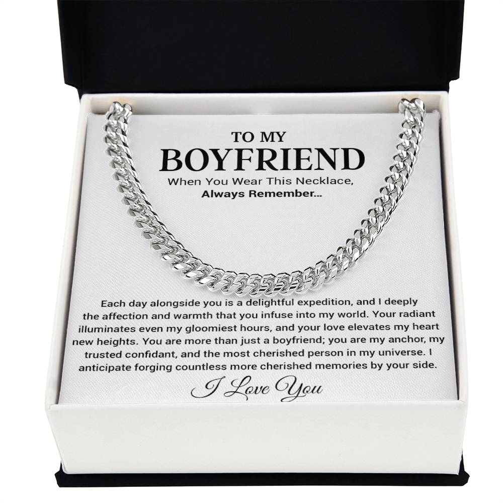 Boyfriend Promise Necklace, Boyfriend Promise Gift, Boyfriend Cuban Chain Necklace