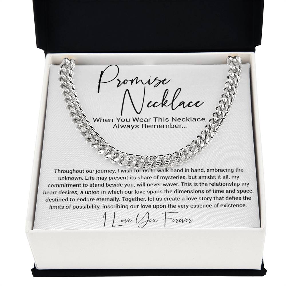 Promise Necklace Gift for Him, To My Man Cuban Chain Necklace, Anniversary Gift 11_11