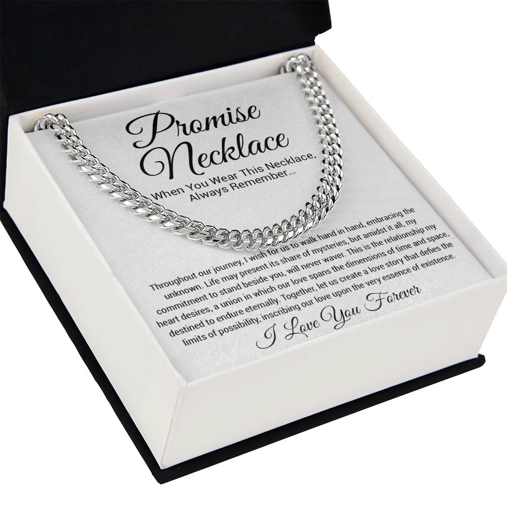Promise Necklace Gift for Him, To My Man Cuban Chain Necklace, Anniversary Gift 26_11