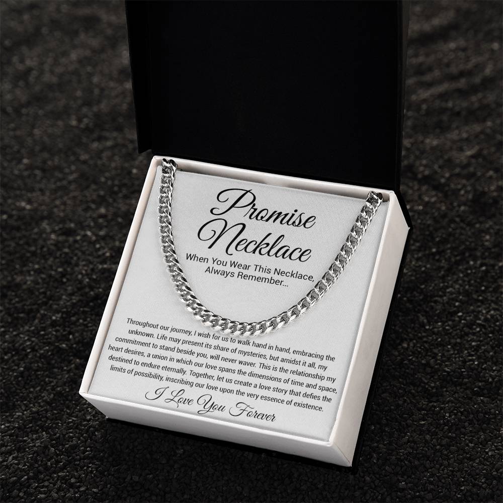 Promise Necklace Gift for Him, To My Man Cuban Chain Necklace, Anniversary Gift 26_11