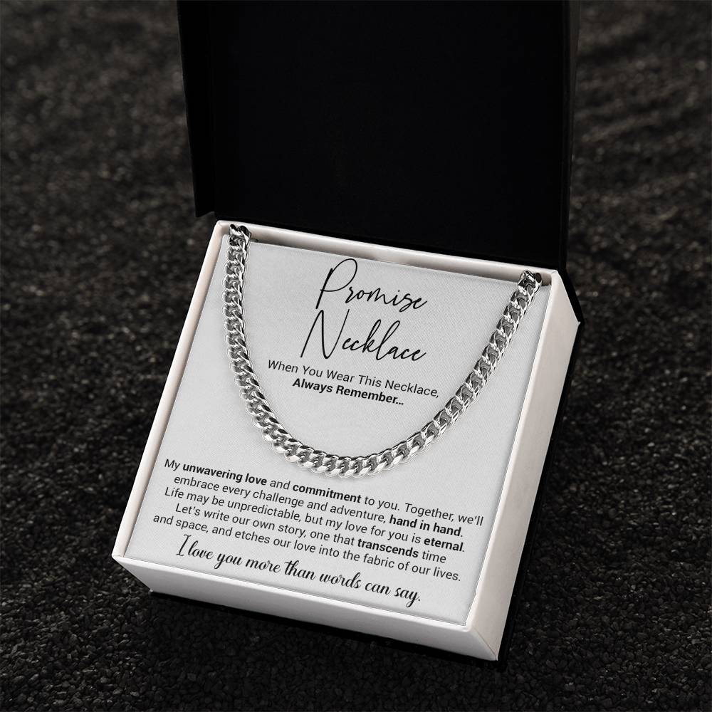 Promise Necklace Gift for Him, To My Man Cuban Chain Necklace, Anniversary Gift 12_10