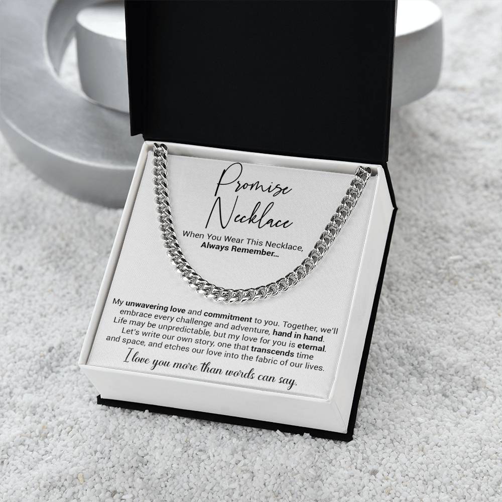 Promise Necklace Gift for Him, To My Man Cuban Chain Necklace, Anniversary Gift 12_10