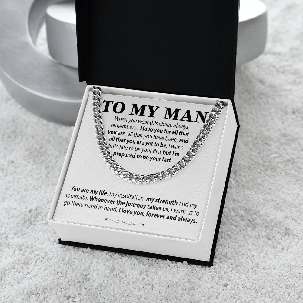 To My Man Cuban Chain Necklace, Gift for Him, Anniversary Birthday Christmas 13_10