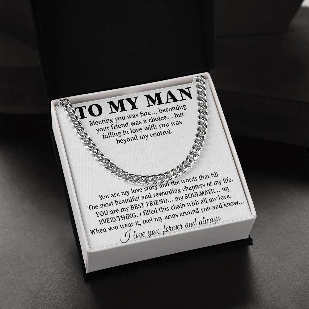 To My Man Cuban Chain Necklace, Gift for Him, Anniversary Birthday Christmas 24_5