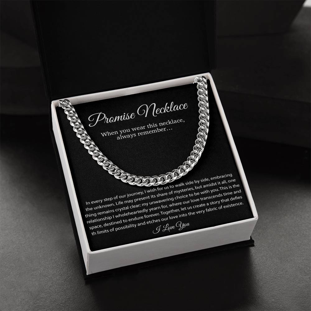 Promise Necklace Gift for Him, To My Man Cuban Chain Necklace, Anniversary Gift 1