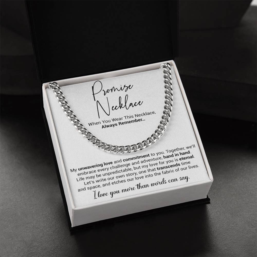 Promise Necklace Gift for Him, To My Man Cuban Chain Necklace, Anniversary Gift 12_10