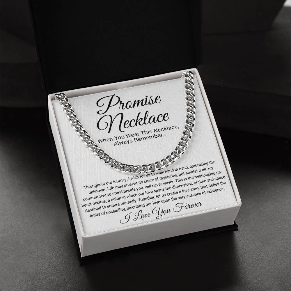 Promise Necklace Gift for Him, To My Man Cuban Chain Necklace, Anniversary Gift 26_11