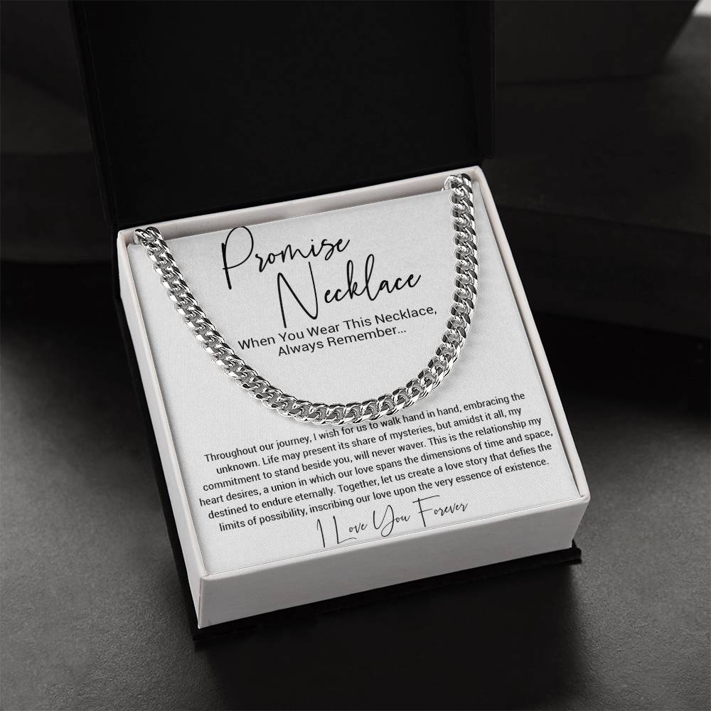 Promise Necklace Gift for Him, To My Man Cuban Chain Necklace, Anniversary Gift 11_11