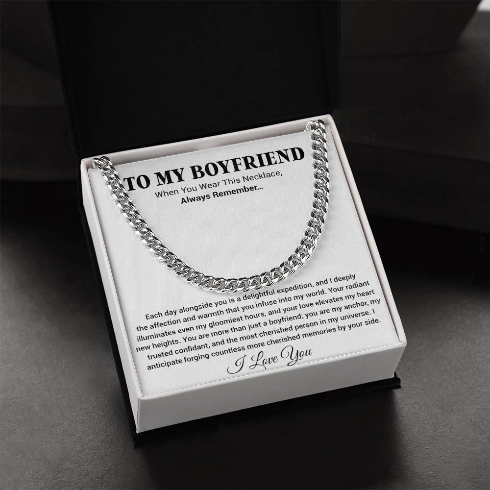 Boyfriend Promise Necklace, Boyfriend Promise Gift, Boyfriend Cuban Chain Necklace