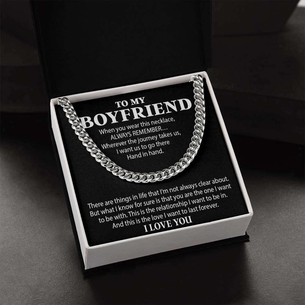 Boyfriend Cuban Chain Necklace, Promise Necklace For Boyfriend, Boyfriend Necklace