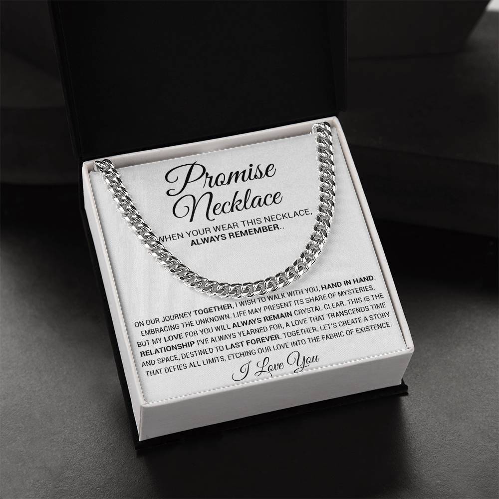Promise Necklace Gift for Him, To My Man Cuban Chain Necklace, Anniversary Gift, Ideas for Boyfriend 11_11