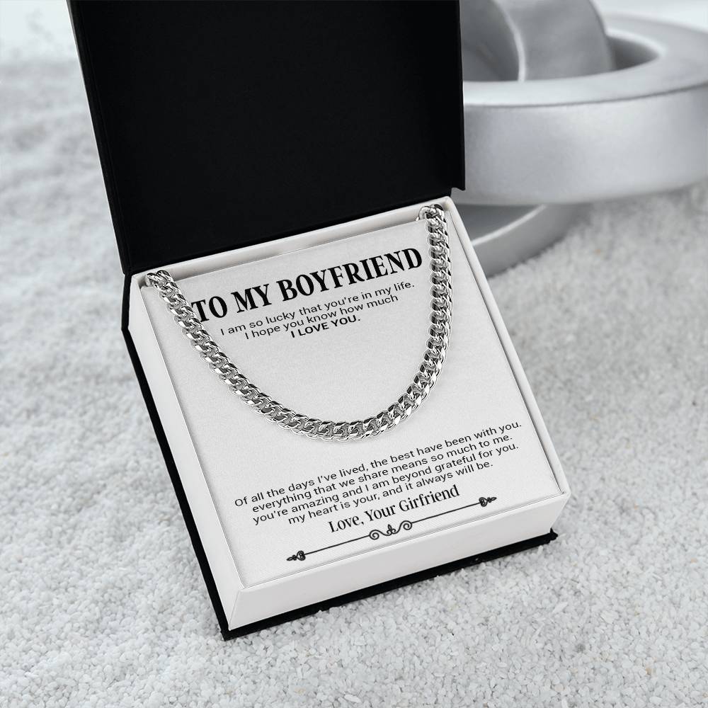 To My Boyfriend Necklace, Boyfriend Anniversary Gift, Boyfriend Birthday Gift, Boyfriend Christmas Gift