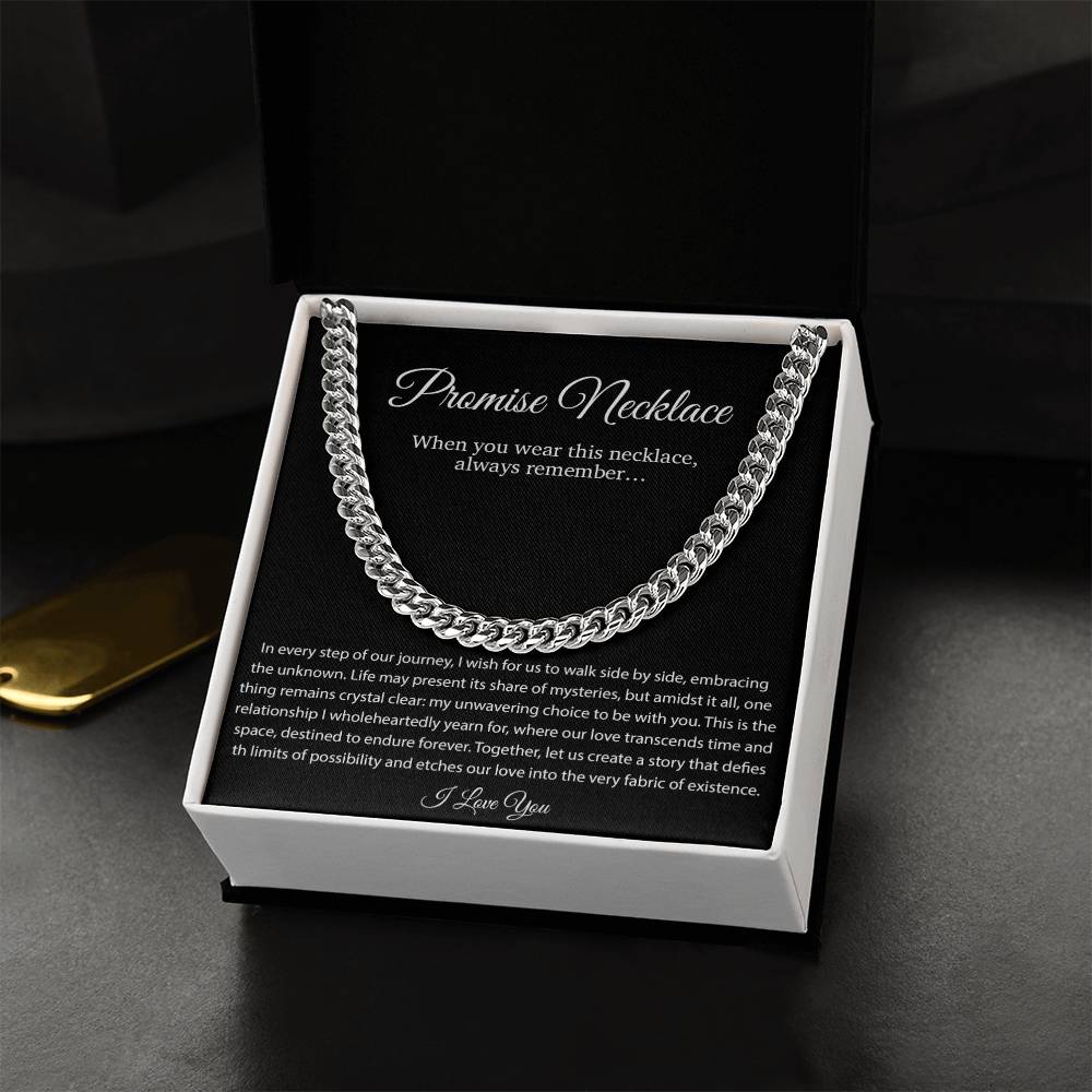 Promise Necklace Gift for Him, To My Man Cuban Chain Necklace, Anniversary Gift 1