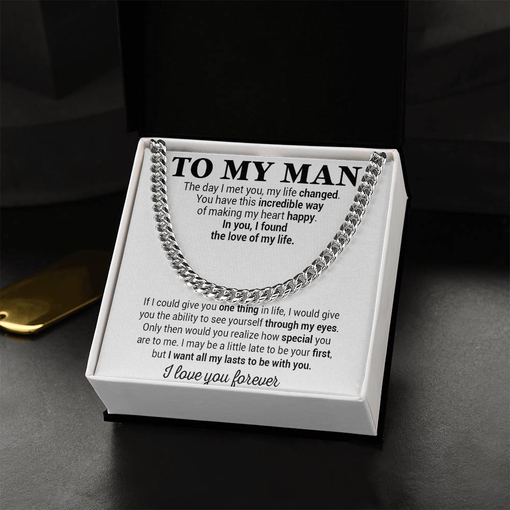 To My Man Cuban Chain Necklace, Gift for Him, Anniversary Birthday Christmas 25_5