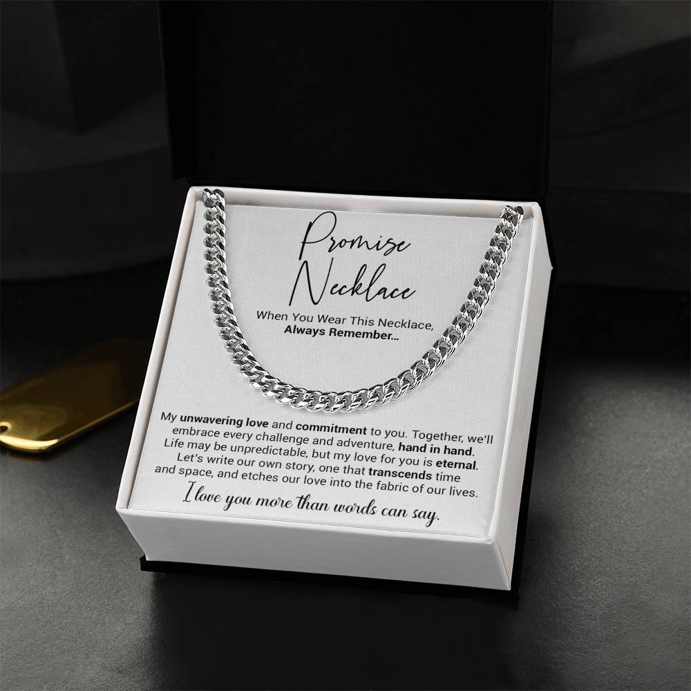 Promise Necklace Gift for Him, To My Man Cuban Chain Necklace, Anniversary Gift 12_10