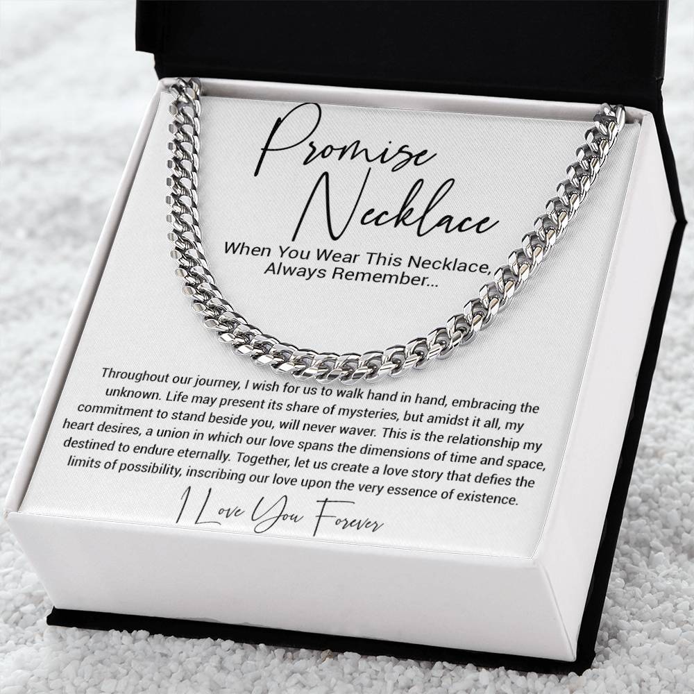 Promise Necklace Gift for Him, To My Man Cuban Chain Necklace, Anniversary Gift 11_11