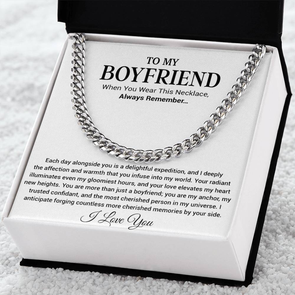 Boyfriend Promise Necklace, Boyfriend Promise Gift, Boyfriend Cuban Chain Necklace