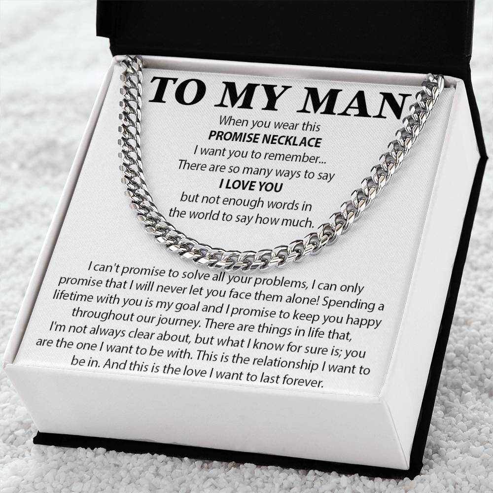 To My Man Cuban Chain Necklace, Gift for Him, Anniversary Birthday Christmas 25_10
