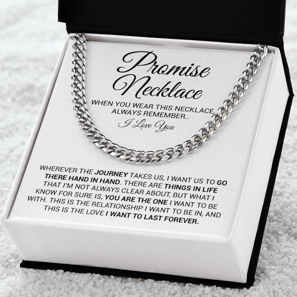 Promise Necklace Gift for Him, To My Man Cuban Chain Necklace, Anniversary Gift, Ideas for Boyfriend