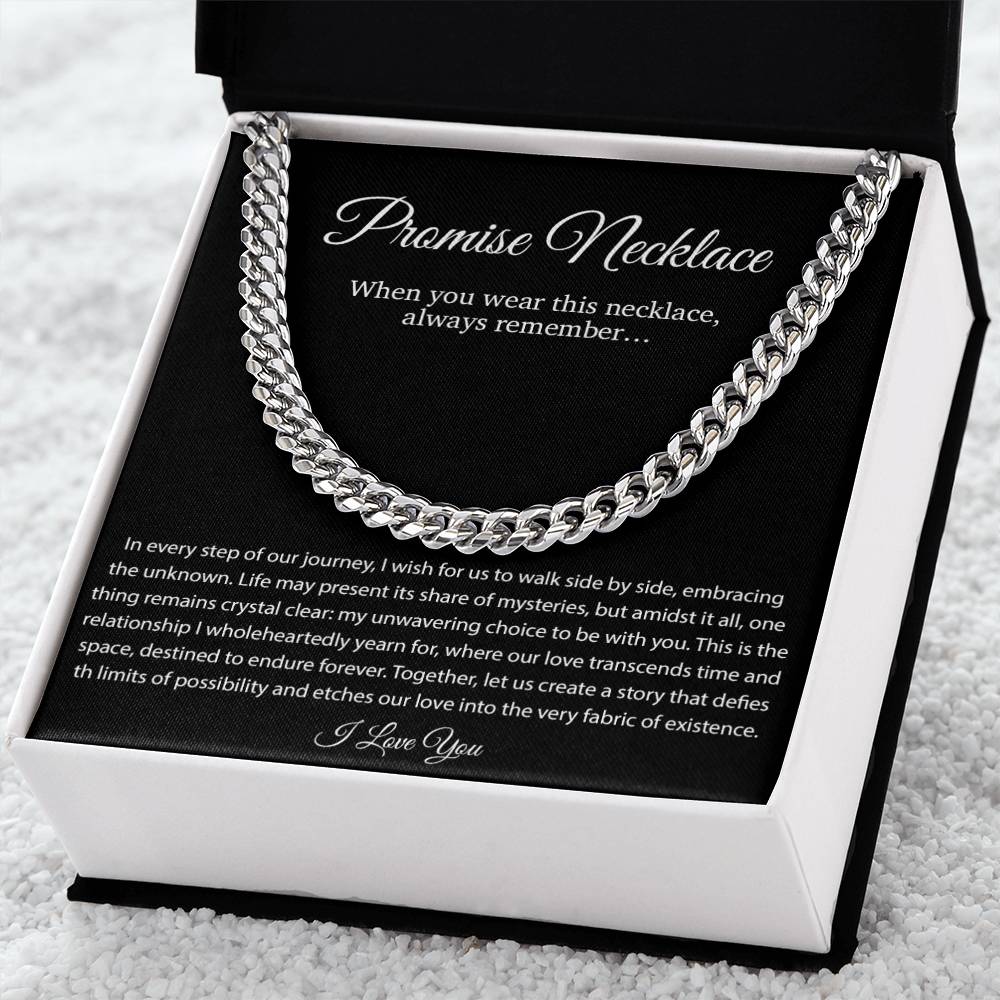 Promise Necklace Gift for Him, To My Man Cuban Chain Necklace, Anniversary Gift 1