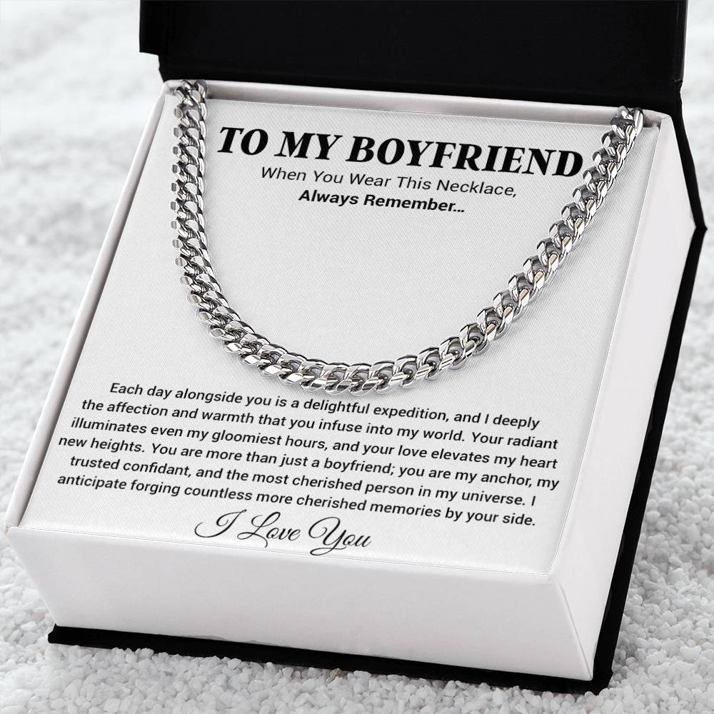 Boyfriend Promise Necklace, Boyfriend Promise Gift, Boyfriend Cuban Chain Necklace