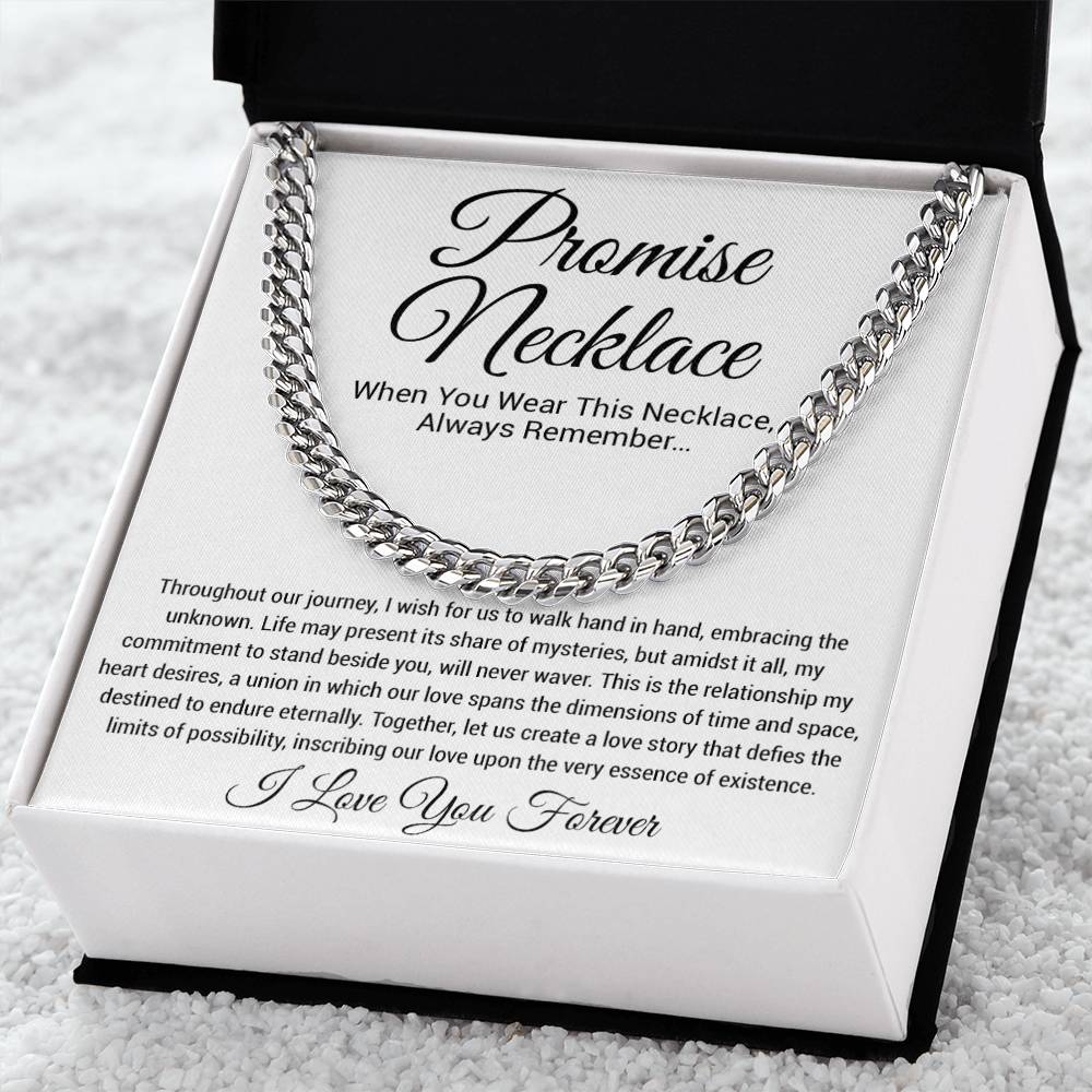 Promise Necklace Gift for Him, To My Man Cuban Chain Necklace, Anniversary Gift 26_11