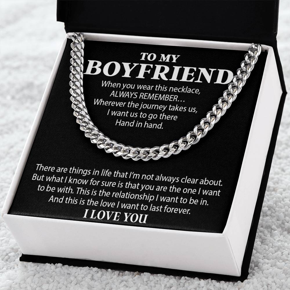 Boyfriend Cuban Chain Necklace, Promise Necklace For Boyfriend, Boyfriend Necklace